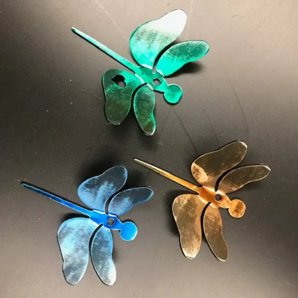 Color Collection Set of 3 Dragon Flies, Blue, Green, Yellow